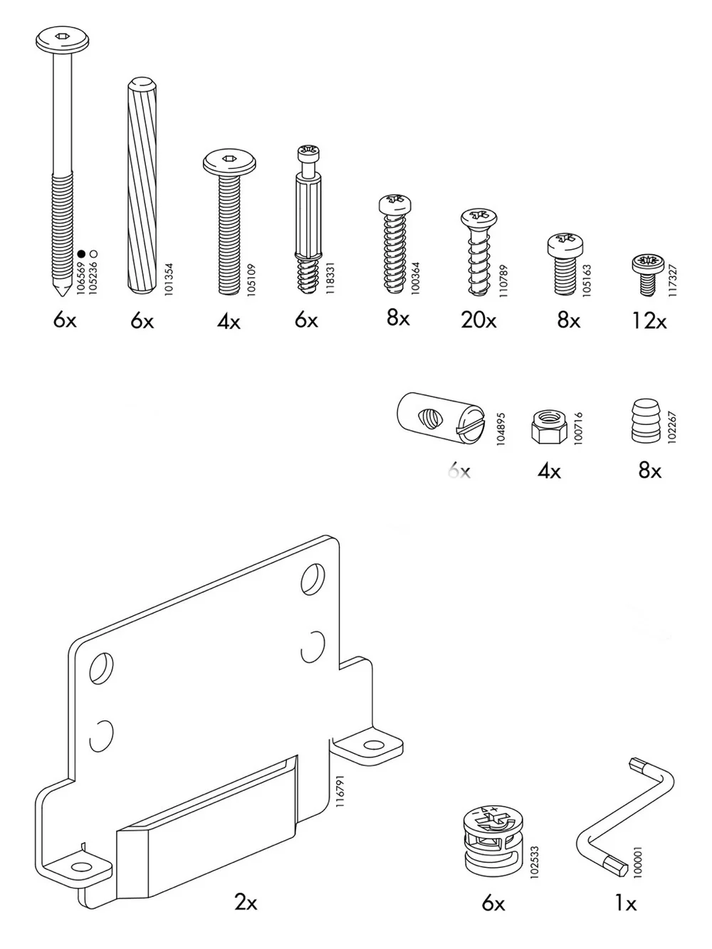 IKEA HOPEN Bed Screw Replacements